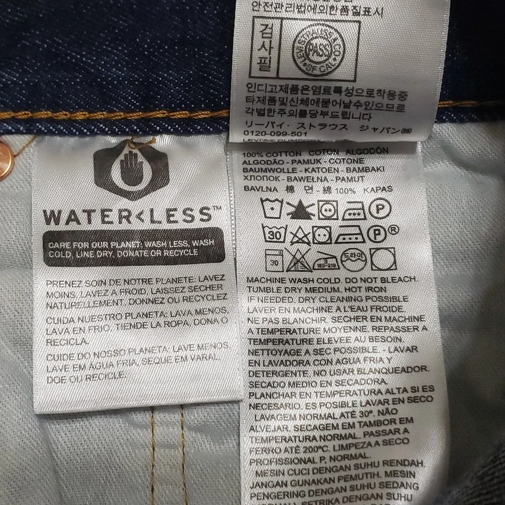 NWOT Levis 501 Original Fit Jeans Mens 38x30 Dark Wash Blue Denim Button Fly